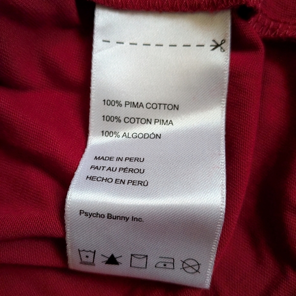 NWT Psycho Bunny Dark Red Pima Cotton Logo Shirt Men's S 4 - Picture 7 of 9